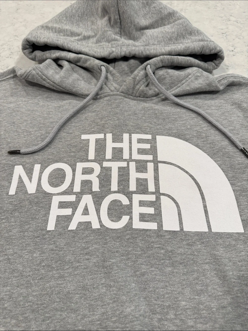 The North Face Men's Medium Gray w/ White Logo Sweatshirt Hoodie Casual Classic